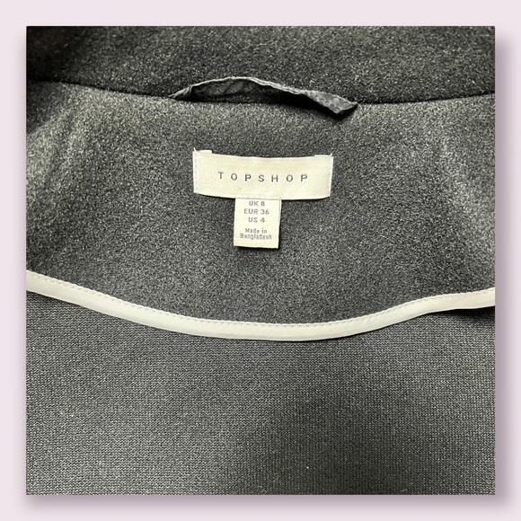 ☃️🍁TOPSHOP Black Long Winter Coat Double Breasted Menswear - Picture 13 of 16